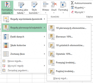 Formatowanie warunkowe w Excel 2013
